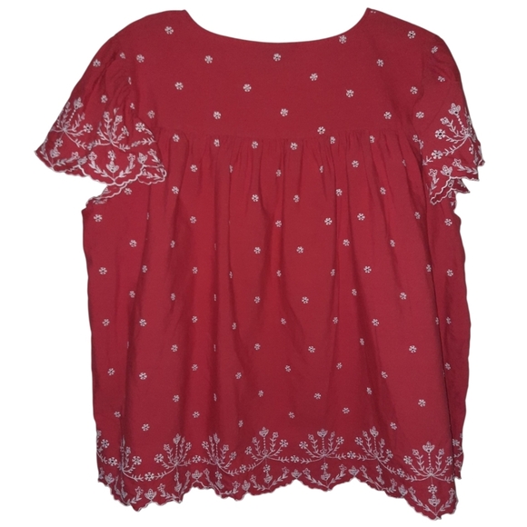 Lane Bryant Red Short Sleeve Blouse Size 24 - Picture 3 of 6